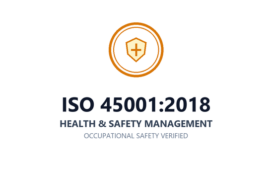 ISO 45001:2018 Health & Safety Certified