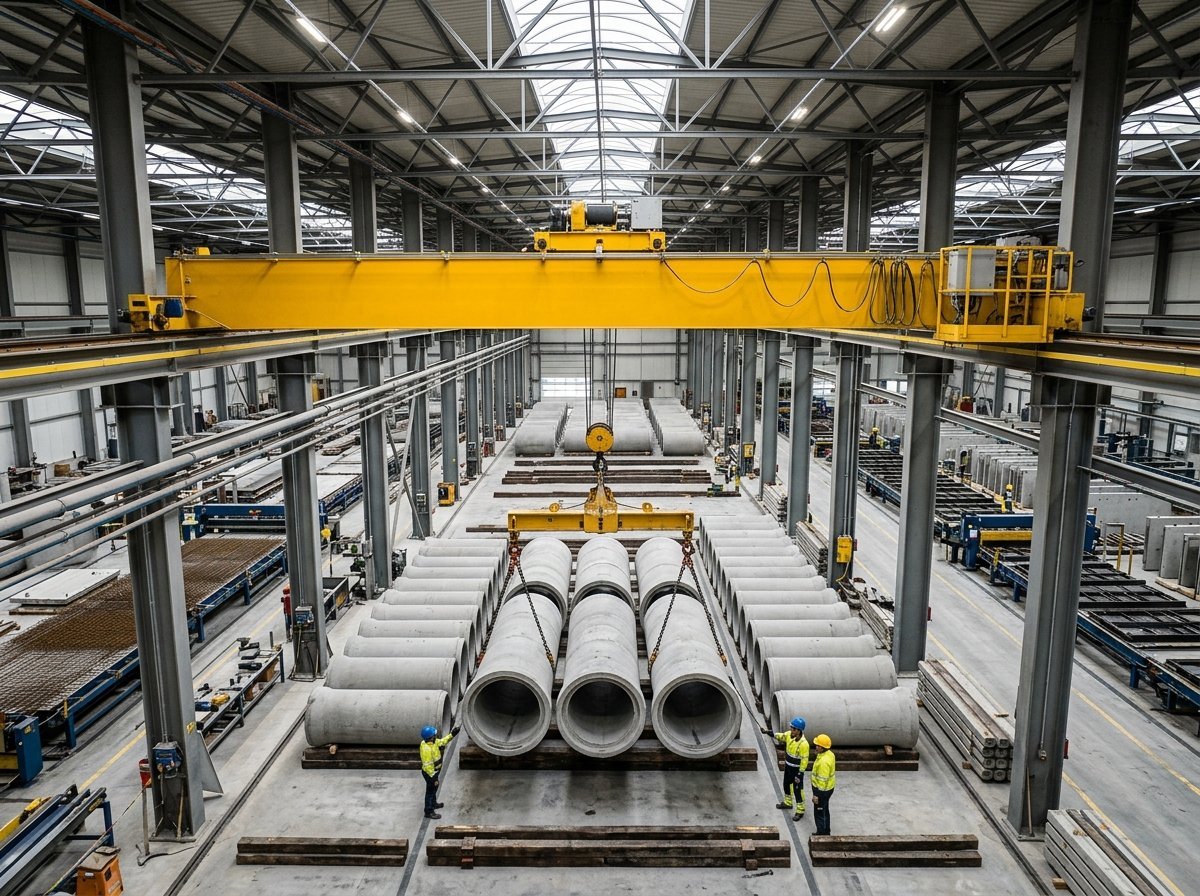 SEN 20-ton Bridge Crane for Concrete Pipe Manufacturing